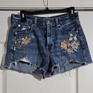 Embroidered Blue Jean Shorts by American Eagle